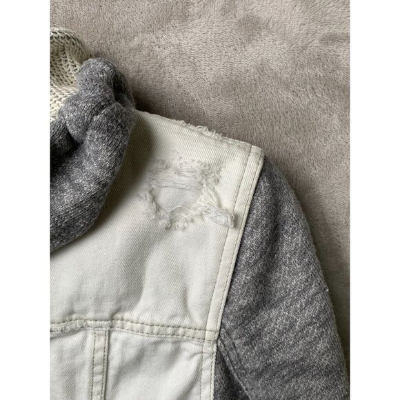 FREE PEOPLE CASUAL TERRY CLOTH JACKET WOMENS Size SMALL WHITE DENIM 39F434J138 - Picture 9 of 15